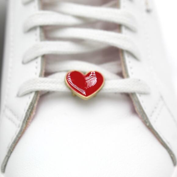 Kate Spade Keds Leather Sneakers Women 8 White Pink Heart Lips Charm Valentines - Picture 7 of 12